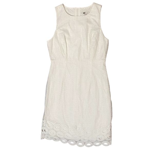 KUT from the Kloth White Mini Dress US 4 Crochet Eyelet Preppy Cottage Coastal - Picture 2 of 8